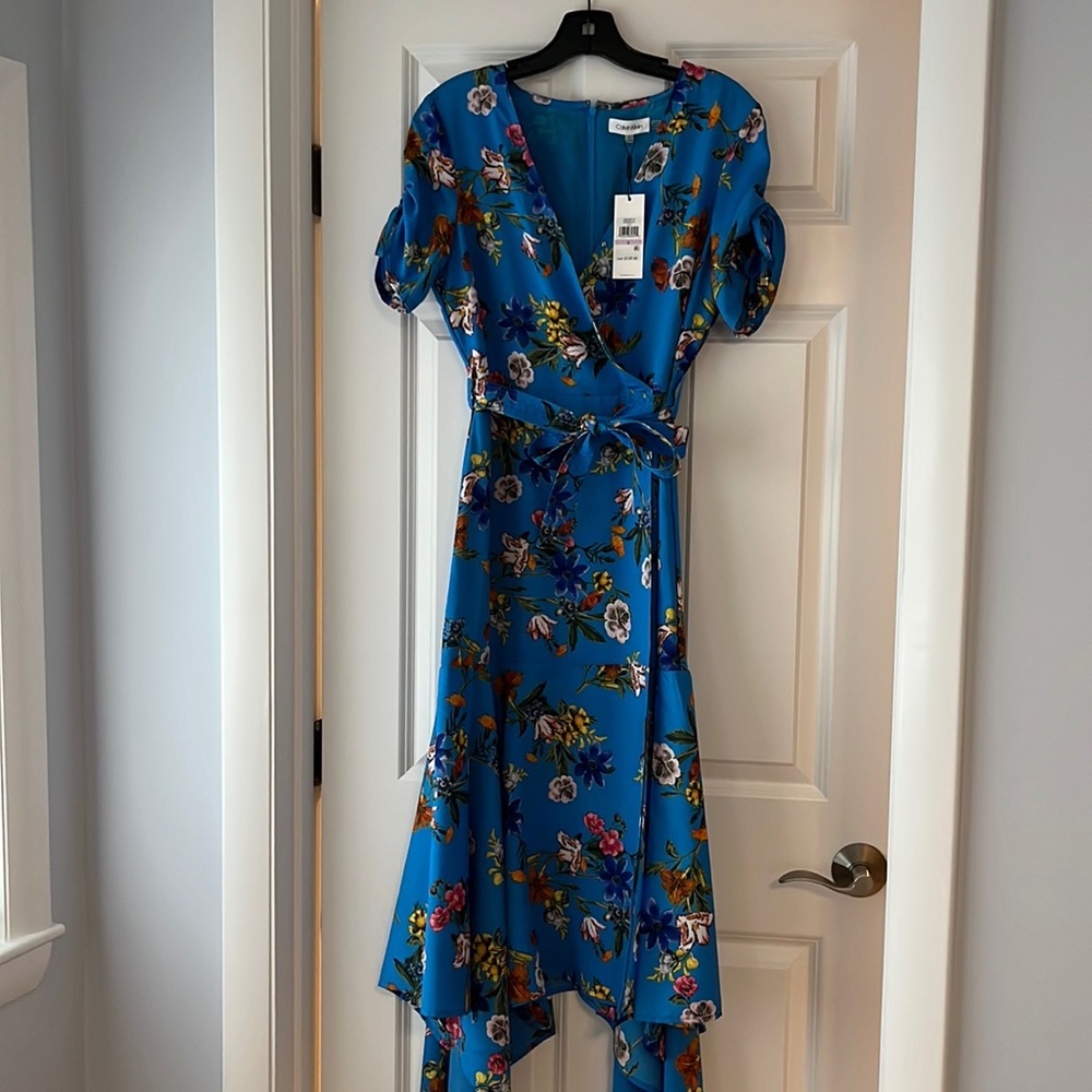 NWT Calvin Klein Faux Wrap Midi dress